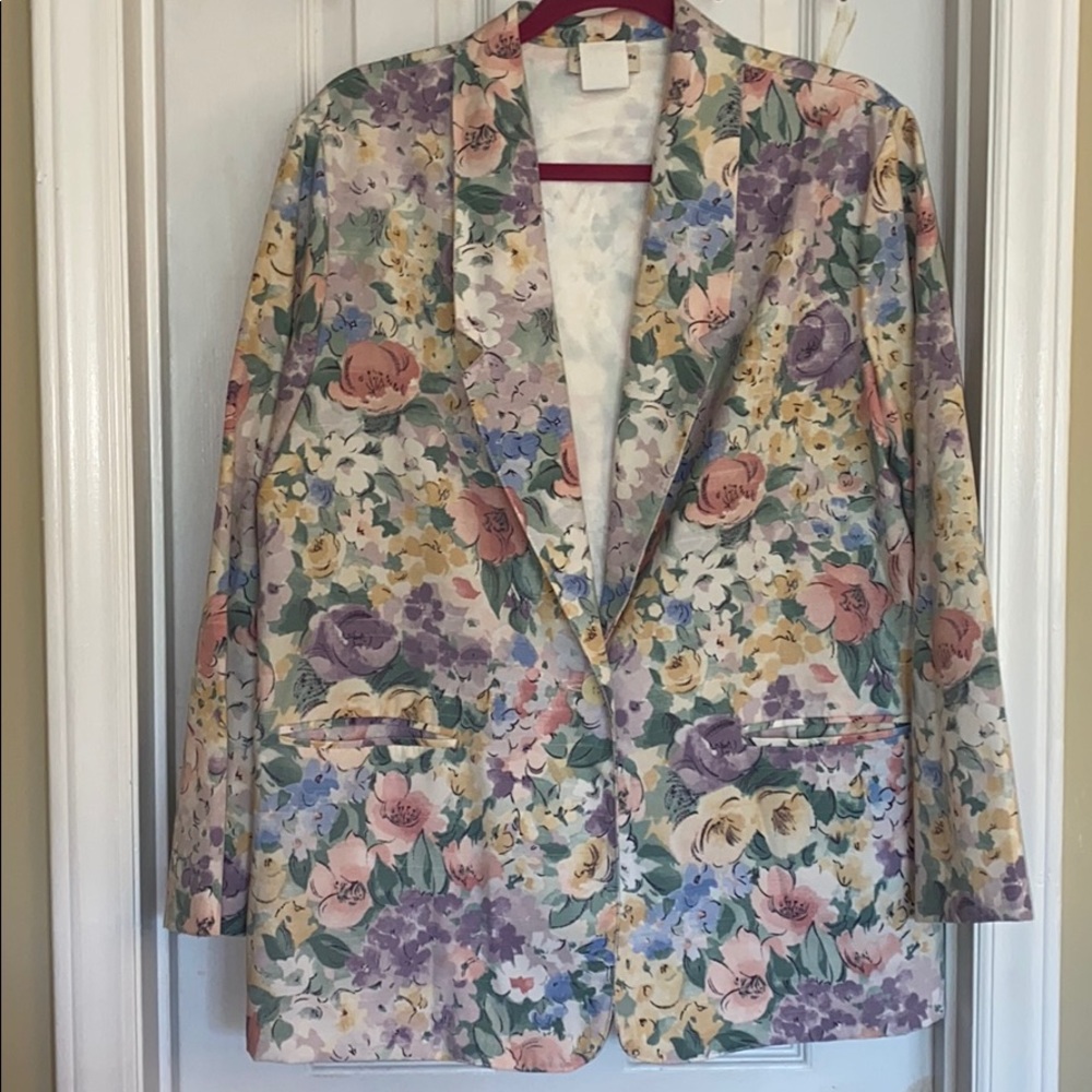 Pastel floral blazer vintage
